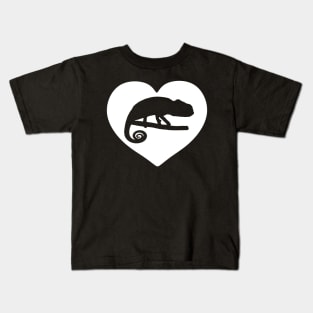 Black Heart Chameleon for Chameleon Lovers Kids T-Shirt